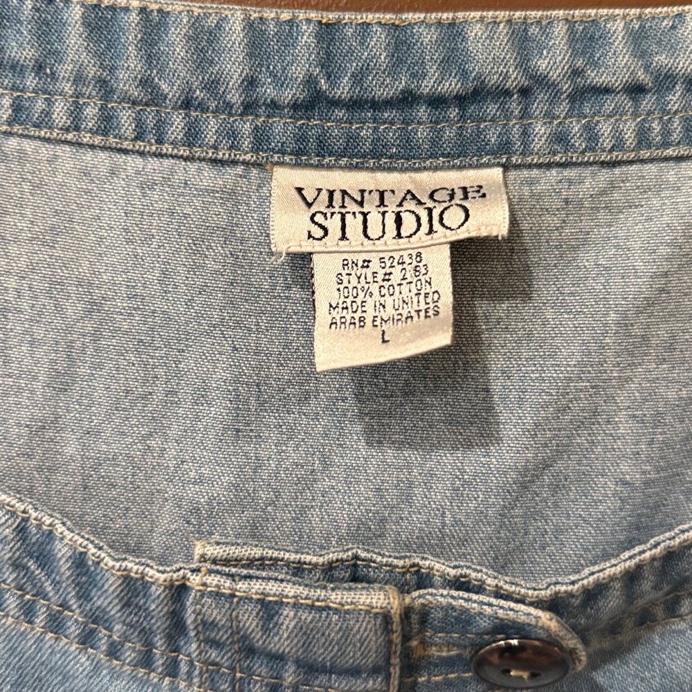 Vintage Studio Denim Overall Style Midi Dress - Picture 3 of 5